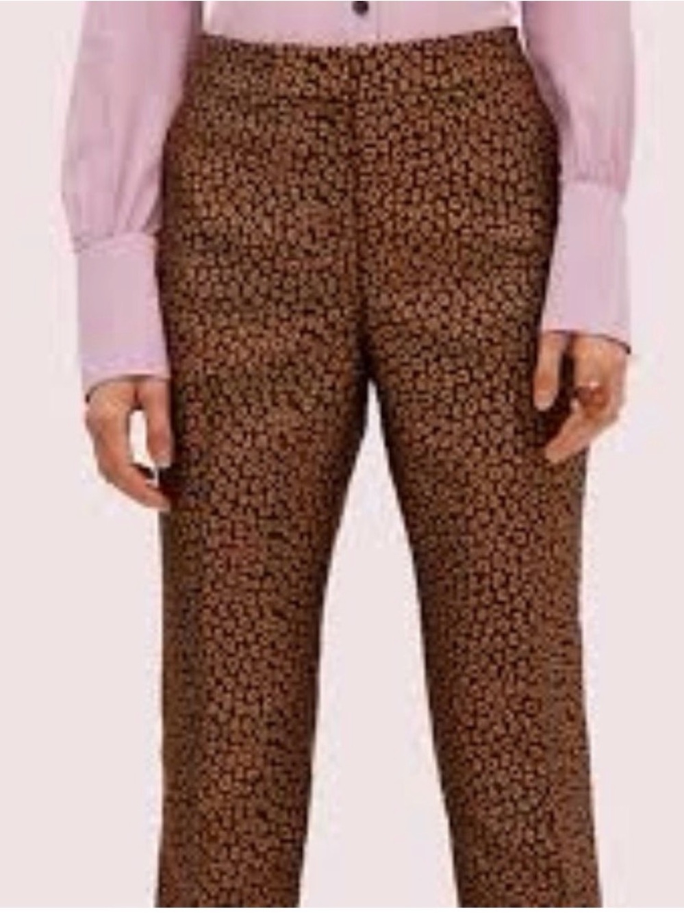 kate spade Brown Printed Straight-Leg Pants New Without Tags- Defaced